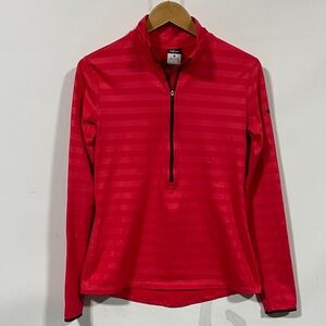 Nike pro dri-fit Red Striped Quarter-Zip Pullover